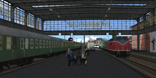 Virtuelle Nachbildung von Mainz Hbf mit alter Halle